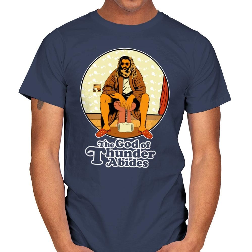 The God of Thunder Abides - Anytime - Mens T-Shirts RIPT Apparel Small / Navy