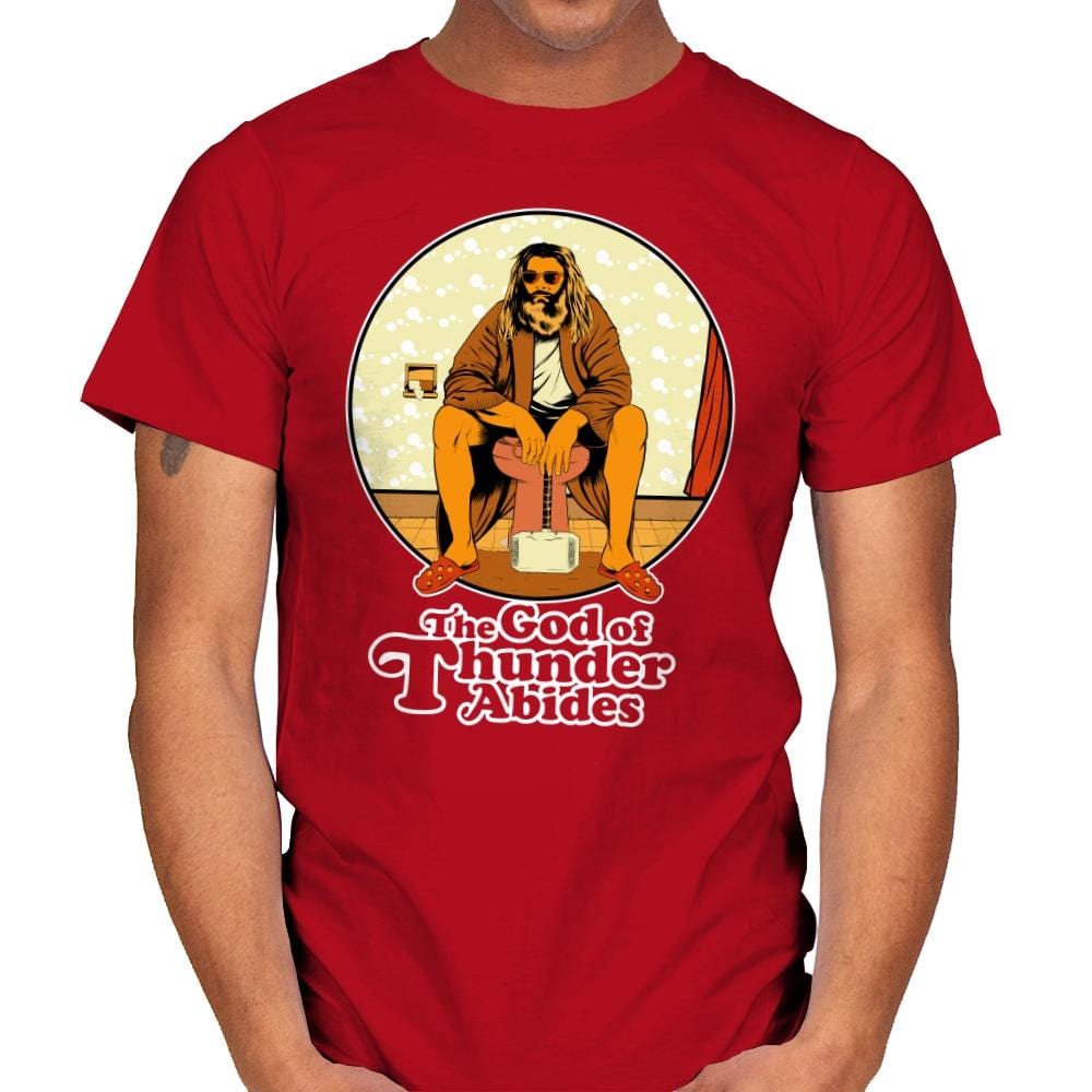 The God of Thunder Abides - Anytime - Mens T-Shirts RIPT Apparel Small / Red