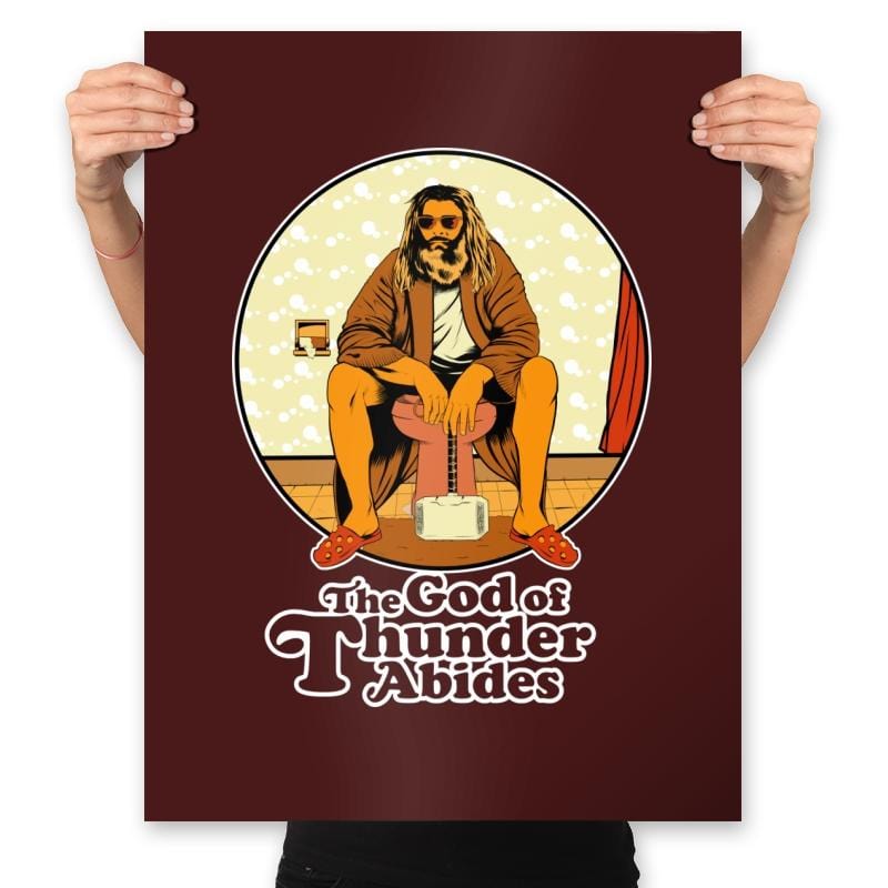The God of Thunder Abides - Anytime - Prints Posters RIPT Apparel 18x24 / Brown