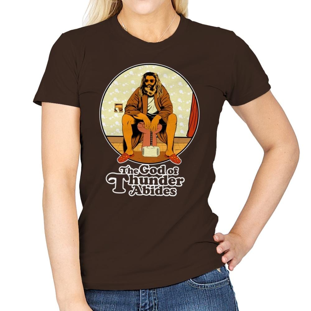 The God of Thunder Abides - Anytime - Womens T-Shirts RIPT Apparel Small / Dark Chocolate