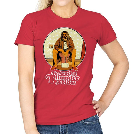 The God of Thunder Abides - Anytime - Womens T-Shirts RIPT Apparel Small / Red