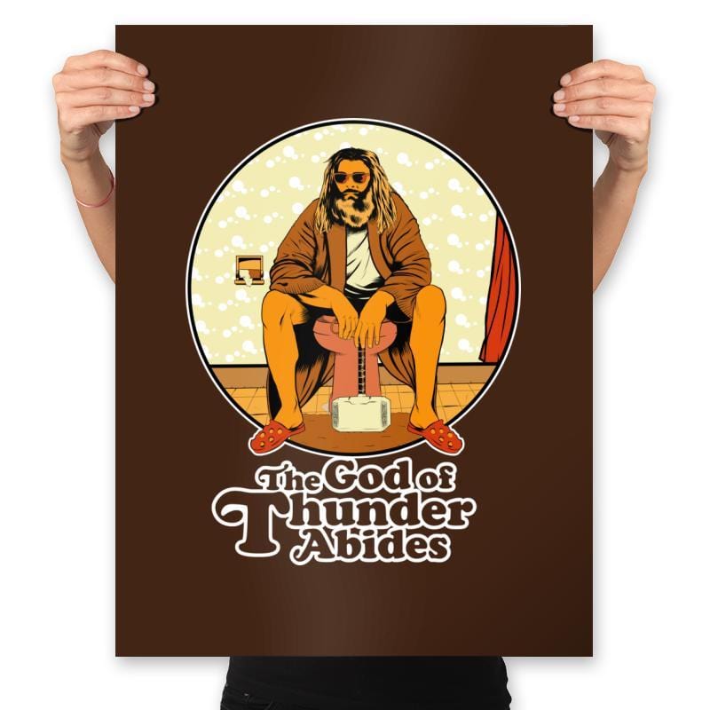 The God of Thunder Abides - Prints Posters RIPT Apparel 18x24 / Brown