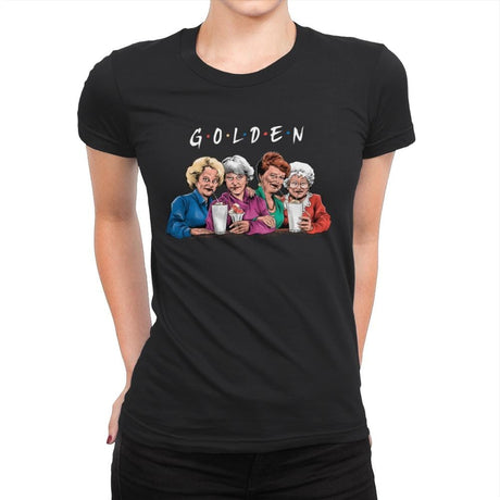 The Golden Friends Remix - Womens Premium T-Shirts RIPT Apparel Small / Black