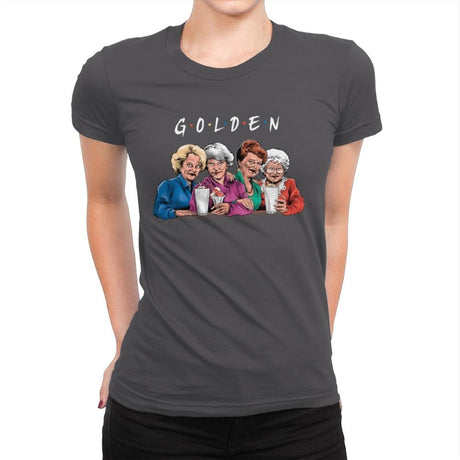 The Golden Friends Remix - Womens Premium T-Shirts RIPT Apparel Small / Heavy Metal