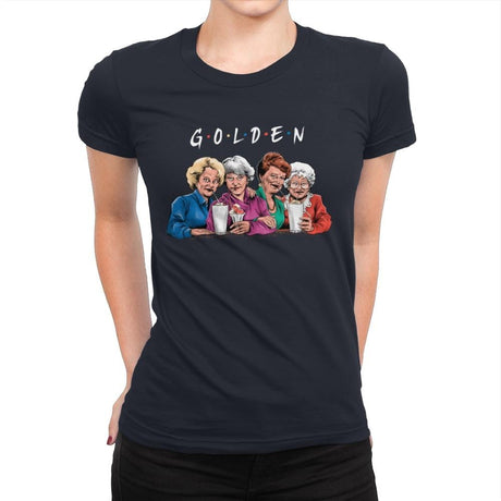 The Golden Friends Remix - Womens Premium T-Shirts RIPT Apparel Small / Midnight Navy