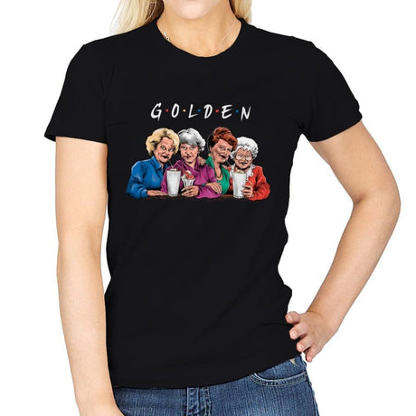 The Golden Friends Remix - Womens T-Shirts RIPT Apparel Small / Black
