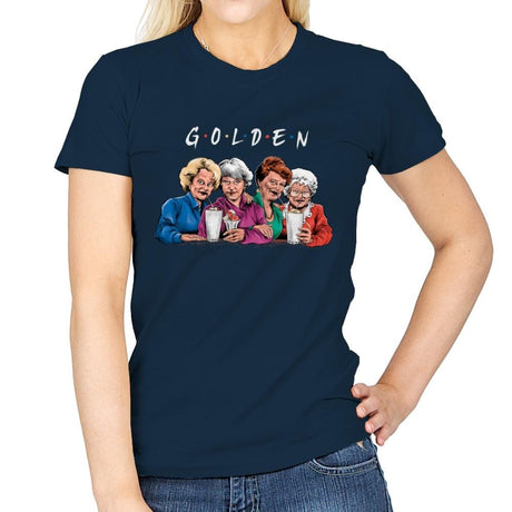 The Golden Friends Remix - Womens T-Shirts RIPT Apparel Small / Navy