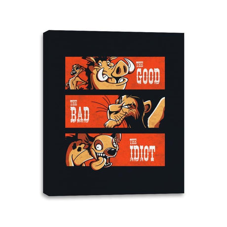 The Good The Bad And The Idiot - Canvas Wraps Canvas Wraps RIPT Apparel 11x14 / Black