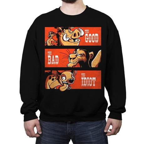 The Good The Bad And The Idiot - Crew Neck Sweatshirt Crew Neck Sweatshirt RIPT Apparel Small / Black