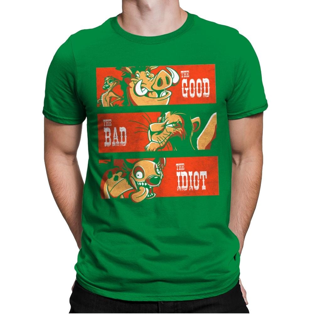 The Good The Bad And The Idiot - Mens Premium T-Shirts RIPT Apparel Small / Kelly Green