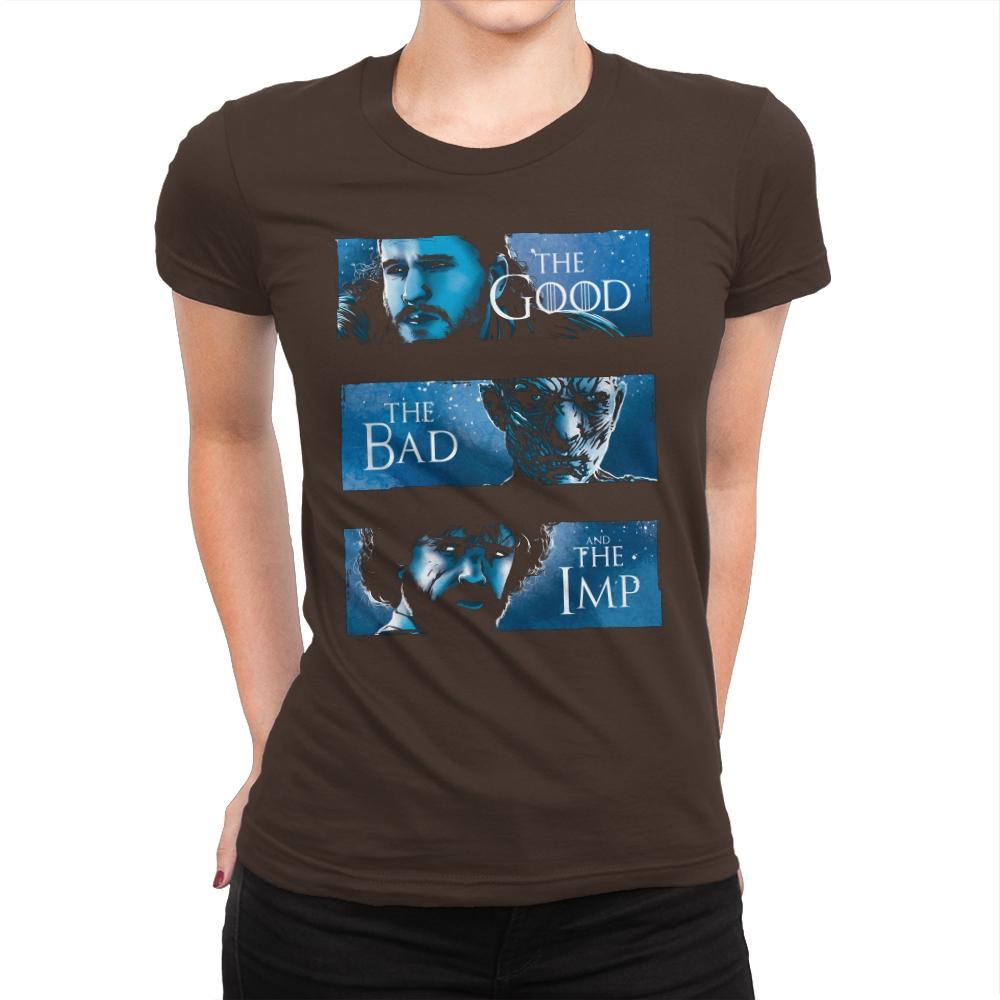 The Good, The Bad and The Imp - Womens Premium T-Shirts RIPT Apparel Small / Dark Chocolate