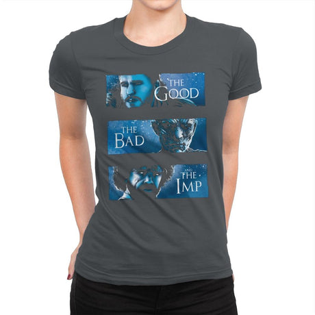 The Good, The Bad and The Imp - Womens Premium T-Shirts RIPT Apparel Small / Heavy Metal