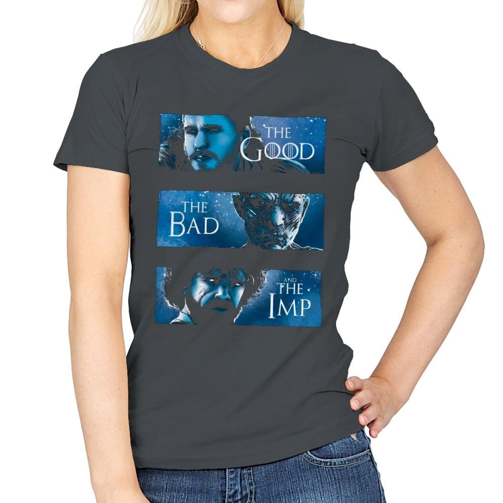 The Good, The Bad and The Imp - Womens T-Shirts RIPT Apparel Small / Charcoal