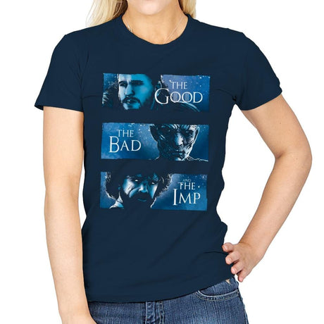 The Good, The Bad and The Imp - Womens T-Shirts RIPT Apparel Small / Navy
