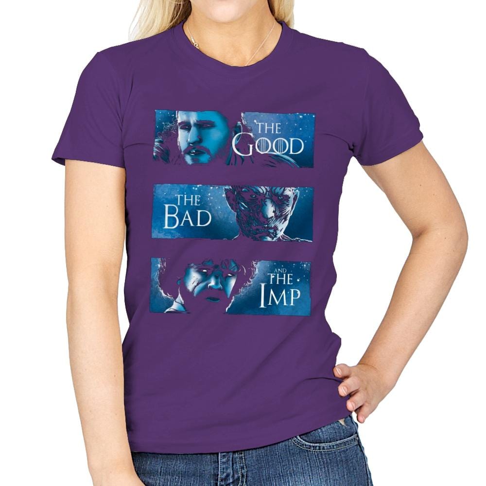 The Good, The Bad and The Imp - Womens T-Shirts RIPT Apparel Small / Purple