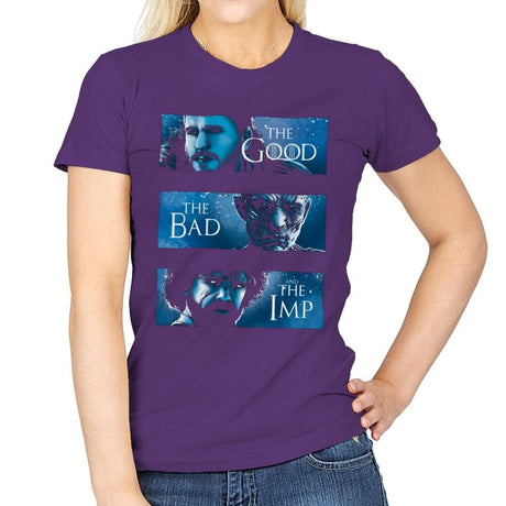 The Good, The Bad and The Imp - Womens T-Shirts RIPT Apparel Small / Purple