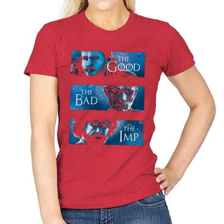 The Good, The Bad and The Imp - Womens T-Shirts RIPT Apparel Small / Red