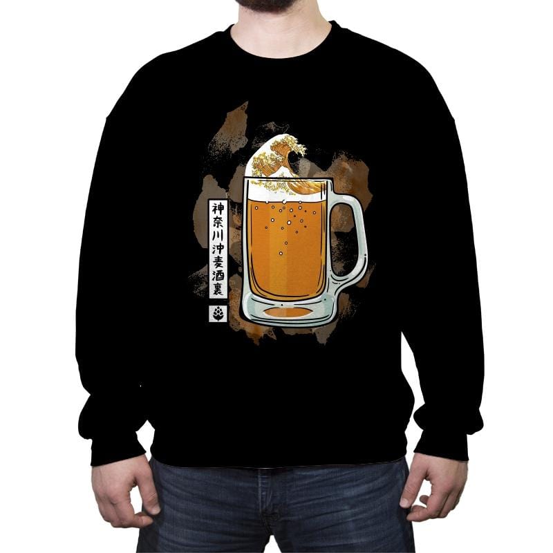 The great beer off Kanagawa - Crew Neck Sweatshirt Crew Neck Sweatshirt RIPT Apparel