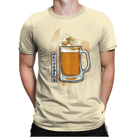 The great beer off Kanagawa - Mens Premium T-Shirts RIPT Apparel Small / Natural