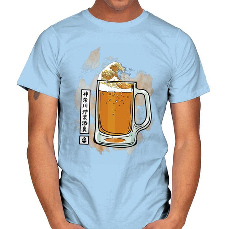 The great beer off Kanagawa - Mens T-Shirts RIPT Apparel Small / Light Blue