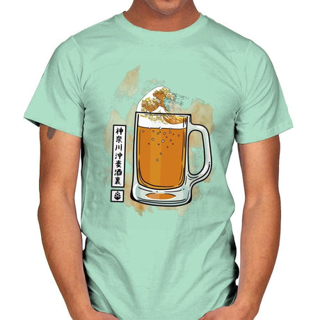 The great beer off Kanagawa - Mens T-Shirts RIPT Apparel Small / Mint Green