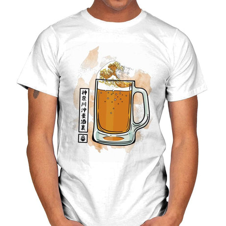 The great beer off Kanagawa - Mens T-Shirts RIPT Apparel Small / White
