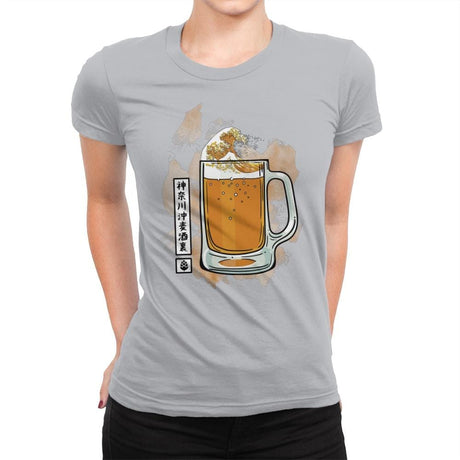 The great beer off Kanagawa - Womens Premium T-Shirts RIPT Apparel Small / Heather Grey