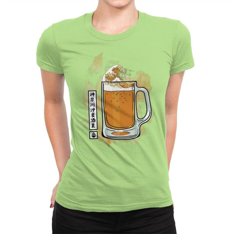 The great beer off Kanagawa - Womens Premium T-Shirts RIPT Apparel Small / Mint