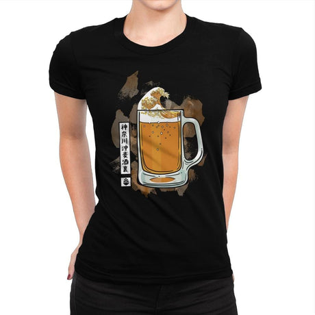 The great beer off Kanagawa - Womens Premium T-Shirts RIPT Apparel Small / Natural