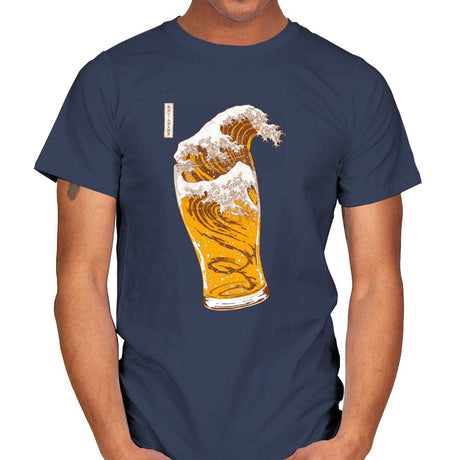 The Great Beer Wave - Mens T-Shirts RIPT Apparel Small / Navy