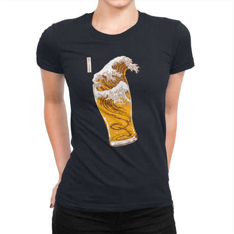 The Great Beer Wave - Womens Premium T-Shirts RIPT Apparel Small / Midnight Navy