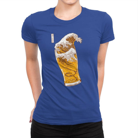 The Great Beer Wave - Womens Premium T-Shirts RIPT Apparel Small / Royal