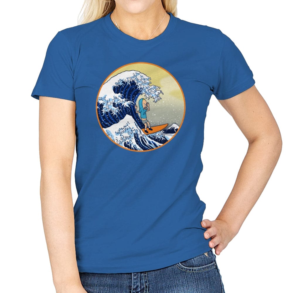 The Great Cornholio Off Kanagawa - Womens T-Shirts RIPT Apparel Small / Royal
