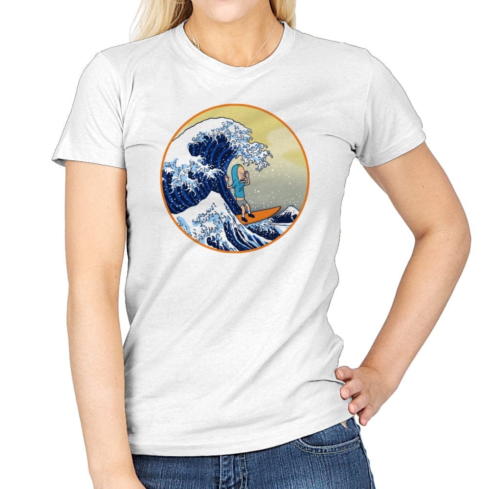 The Great Cornholio Off Kanagawa - Womens T-Shirts RIPT Apparel Small / White