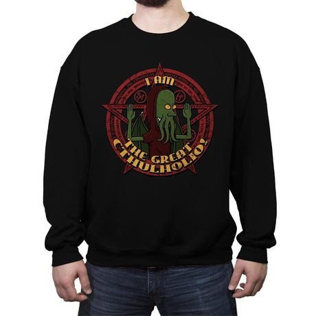 The Great Cthulholio - Crew Neck Sweatshirt Crew Neck Sweatshirt RIPT Apparel