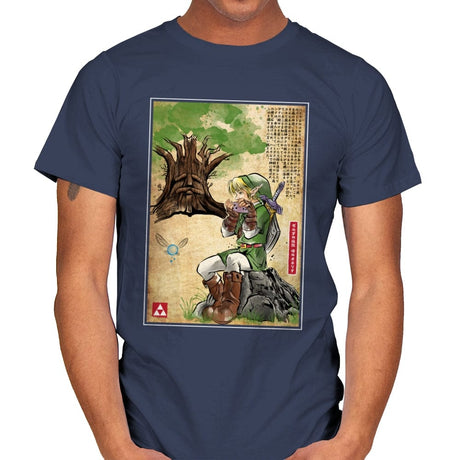 The Great Deku Woodblock - Mens T-Shirts RIPT Apparel Small / Navy