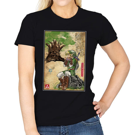 The Great Deku Woodblock - Womens T-Shirts RIPT Apparel Small / Black