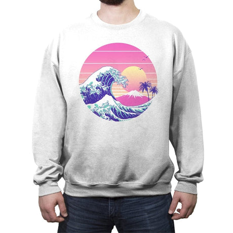 The Great Dream Wave - Crew Neck Sweatshirt Crew Neck Sweatshirt RIPT Apparel Small / White