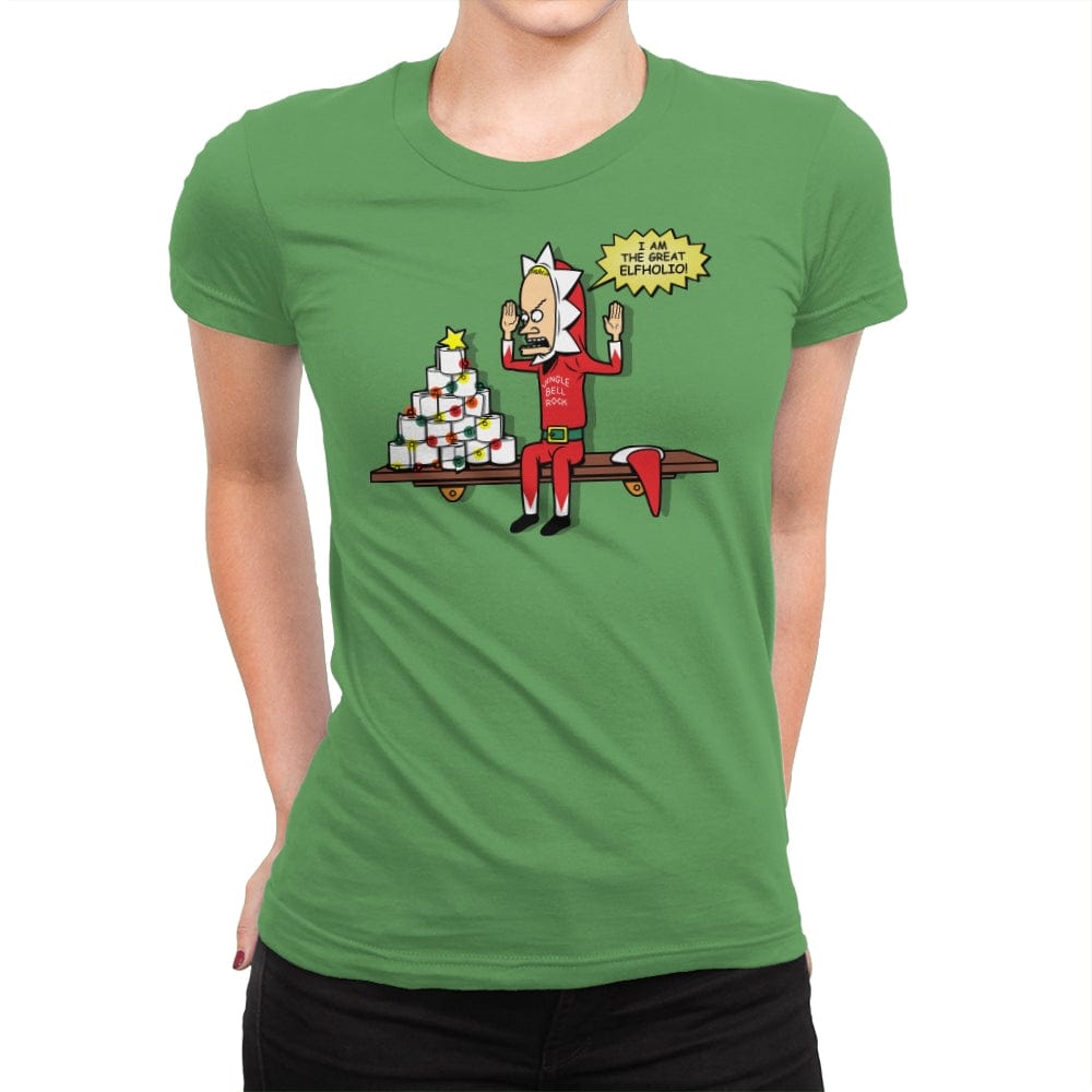 The Great Elfholio - Womens Premium T-Shirts RIPT Apparel Small / Kelly