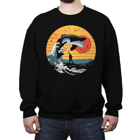 The Great Killer Whale - Crew Neck Sweatshirt Crew Neck Sweatshirt RIPT Apparel Small / Black