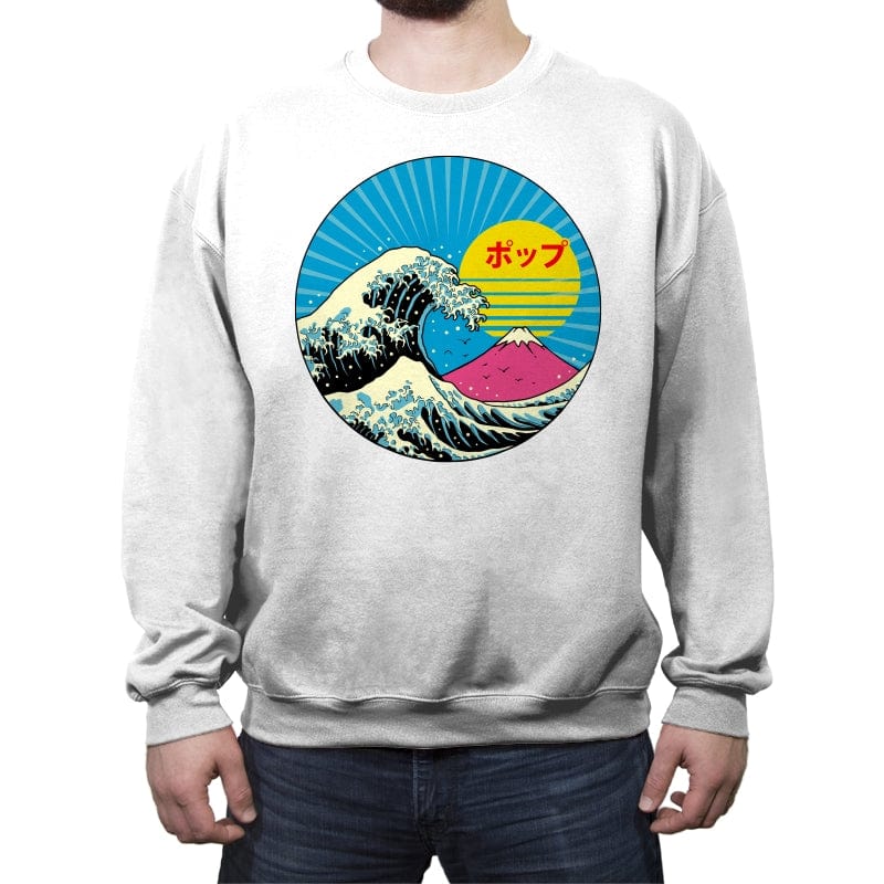 The Great Pop Wave - Crew Neck Sweatshirt Crew Neck Sweatshirt RIPT Apparel Small / White