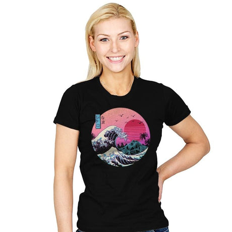 The Great Retro Wave - Womens T-Shirts RIPT Apparel Small / Black