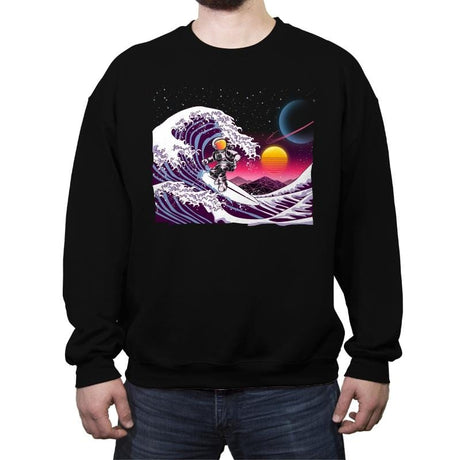 The Great Space Wave - Crew Neck Sweatshirt Crew Neck Sweatshirt RIPT Apparel Small / Black
