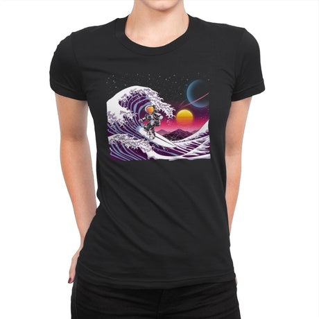 The Great Space Wave - Womens Premium T-Shirts RIPT Apparel Small / Black