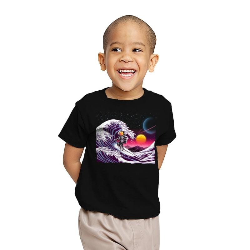 The Great Space Wave - Youth T-Shirts RIPT Apparel X-small / Black
