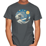 The Great Starry Wave - Mens T-Shirts RIPT Apparel Small / Charcoal