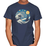 The Great Starry Wave - Mens T-Shirts RIPT Apparel Small / Navy