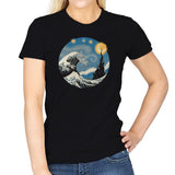 The Great Starry Wave - Womens T-Shirts RIPT Apparel Small / Black