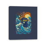 The Great Wave and The Tardis - Canvas Wraps Canvas Wraps RIPT Apparel 11x14 / Navy