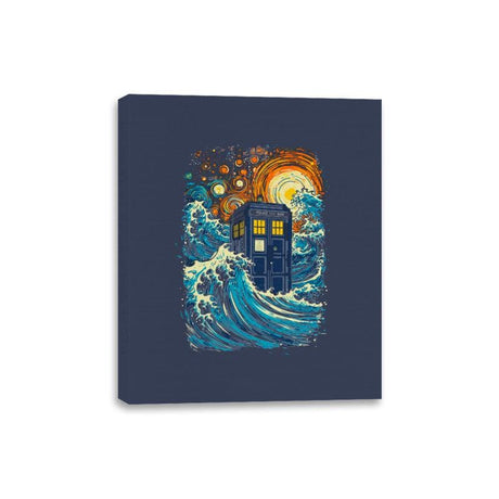 The Great Wave and The Tardis - Canvas Wraps Canvas Wraps RIPT Apparel 8x10 / Navy